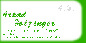 arpad holzinger business card